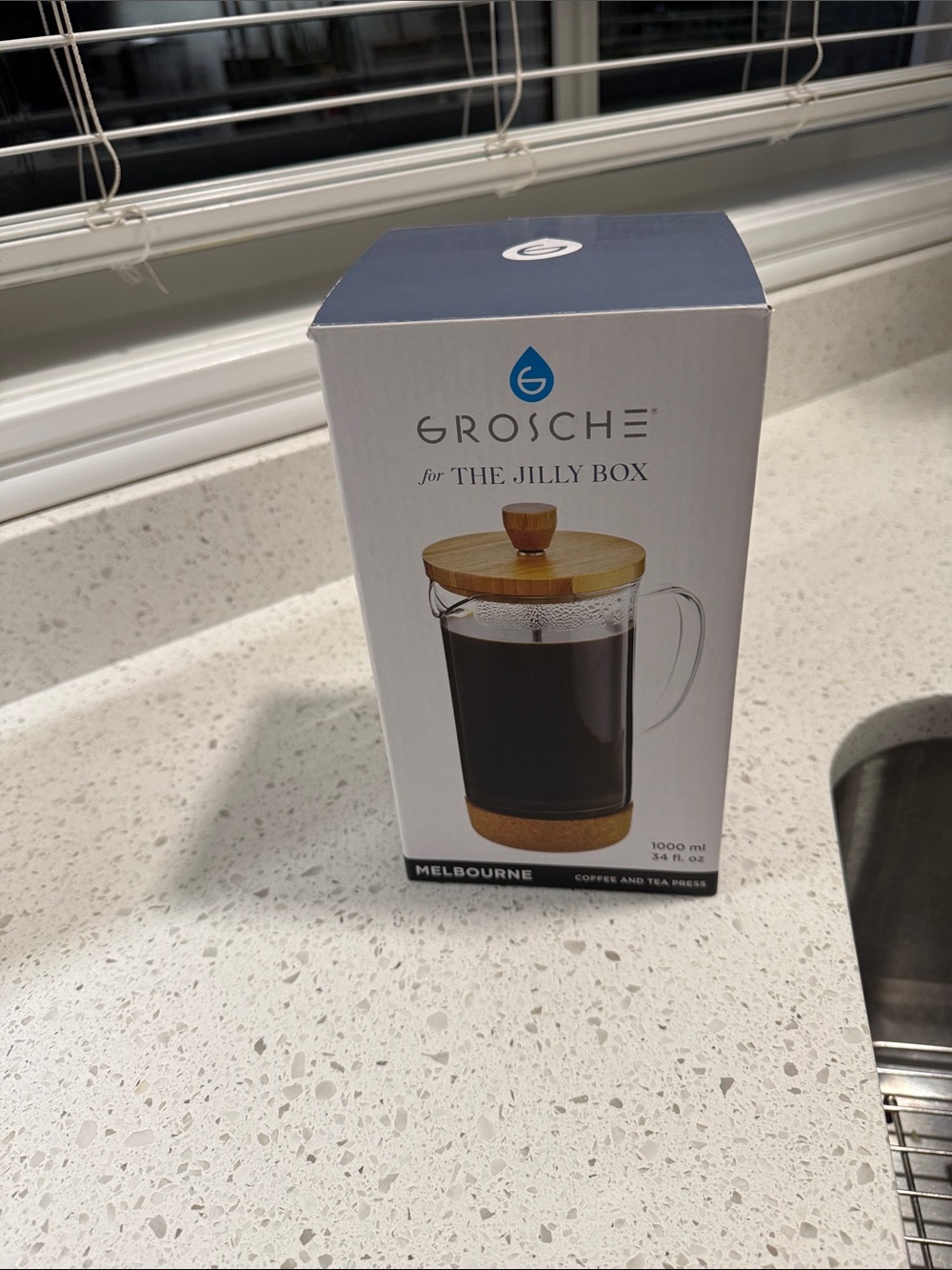 Grosche-from Jilly Box Melbourne Bamboo Lid Coffee & Tea Press - Natural Bamboo